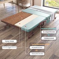 Lit pliant convertible réglable moderne minimaliste en métal, taille standard, pour la maison, les bureaux, les hôtels, lit d'appoint, sans installation, pliable