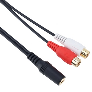Jack da 3.5mm Audio Stereo femmina a 2 RCA femmina <span class=keywords><strong>presa</strong></span> per <span class=keywords><strong>cuffie</strong></span> cavo adattatore 3.5 Y cavo Splitter - Product Image 3