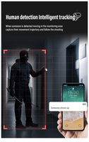 A12 Caméra de vidéosurveillance extérieure sans fil avec suivi automatique Caméra de surveillance intelligente PTZ IP