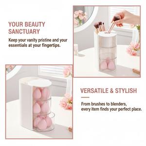 Organizador de Accesorios para el Cabello, Caja de Almacenamiento Acrílica Transparente, Organizador de Lazos para el Cabello, Soporte para Brochas de Maquillaje, Organizador de Joyas para Escritorio - Product Image 6