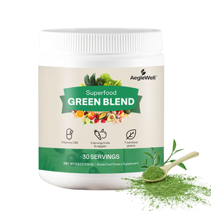 Aeglewell <span class=keywords><strong>Organic</strong></span> Supergreens Powder Bubuk Superfood Dari Buah, Sayuran, dan Herbal Asli untuk Mendukung Pencernaan dan Energi - Product Image 1