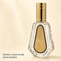 Flacon de parfum vide rechargeable avec bouchon argenté, design rose facetté, atomiseur de luxe, vente en gros