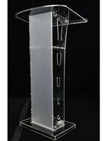 Podio de Iglesia Acrílico Transparente Moderno Premium Personalizado, Muebles de Oficina YAGELI, Impresión Serigráfica Personalizada, Grosor Personalizado