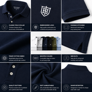 Polos para Hombre, Corte Clásico, Piqué, Manga Corta, Color Sólido, Casual, Golf, Negocios, Transpirable, Logotipo Personalizado, Marca Privada - Product Image 2