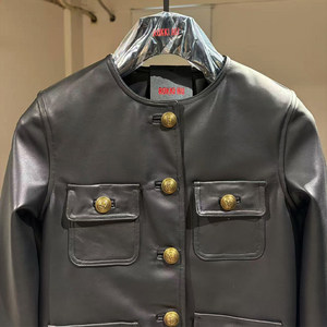 Quantité minimum <span class=keywords><strong>de</strong></span> commande : 1 pièce |   Veste en cuir véritable noire <span class=keywords><strong>de</strong></span> style américain, ajustée, haut <span class=keywords><strong>de</strong></span> gamme, personnalisable, avec boucles métalliques multiples - Product Image 3