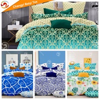 Ensemble de literie de luxe imprimé coloré Twin Queen Size Lit 2 places dans un ensemble de draps de lit de style moderne