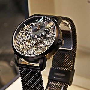 Drioshipping Vente en gros Montre mécanique automatique à double volant d'inertie Montres de haute qualité pour hommes Montres à mouvement personnalisées - Product Image 4