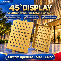 Panneau en aluminium perforé doré pour la décoration de plafond, panneau en aluminium perforé à trous ronds pour projet de plafond intérieur