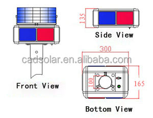 Feu de signalisation flash rouge et bleu solaire intelligent à un seul côté ou à deux côtés - Product Image 5