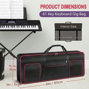Housse de transport pour clavier 61 touches, fabriquée en usine BSCI, portable, durable, imperméable, en polyester 600D avec rembourrage en coton de 10 mm - Product Image 6