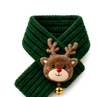 Ensemble écharpe en peluche de Noël, écharpe tricotée Père Noël, jouet en peluche doux, accessoire pour animaux de compagnie, coffret cadeau