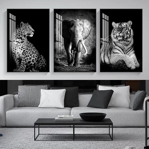 Nordique moderne Style <span class=keywords><strong>noir</strong></span> <span class=keywords><strong>et</strong></span> <span class=keywords><strong>blanc</strong></span> éléphant Lion <span class=keywords><strong>tigre</strong></span> impression mur Art affiche luxe porcelaine cristal <span class=keywords><strong>peinture</strong></span> pour la décoration intérieure - Product Image 3