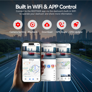 กล้องติดรถยนต์ Redtiger Dealer F9 Wifi Gps ระบบมองเห็นกลางคืน กล้องหน้าและหลัง บันทึกภาพ 4k ขนาดเล็ก ไม่มีการ์ด SD - Product Image 3