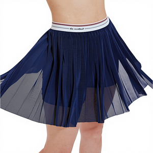 热销女式运动两件套裙子套装拼色透气速干网球服套装网纱裙板球服 - Product Image 4