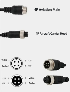 4PIN cobre puro 15M cabeza de avión <span class=keywords><strong>IPC</strong></span> Cable de extensión de coche Cable de extensión de aviación DVR para coche - Product Image 5