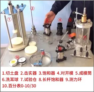 Tester triassiale per il controllo della deformazione del terreno da 1 tonnellata di macchina di prova triassiale leggera