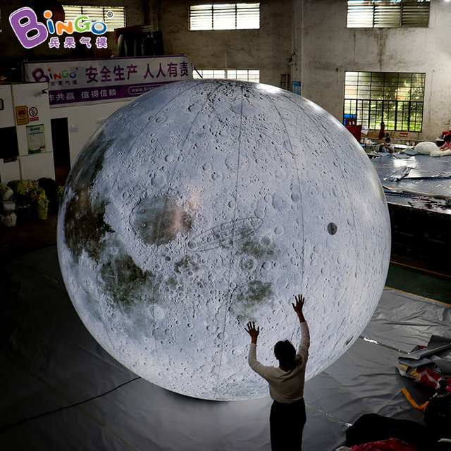 Advertising Inflatable Moon Ball Giant Light up Moon Balloon Light Led Inflatable Planets Moon for Stage Event Decoration