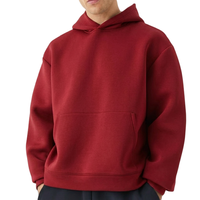 Vente en gros de sweats à capuche oversize unis en coton épais pour hommes, style streetwear, avec logo personnalisé et épaules tombantes TKAN8167