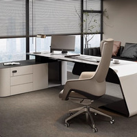 Meubles de bureau de luxe en bois, design moderne, bureau de PDG, table de direction pour usage en villa, fabriqué en Chine, certifié CE