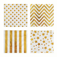 Estampage à chaud recyclable impression couleur personnalisée décorative élégante serviette en papier vaisselle à emporter serviette de cocktail en papier de soie