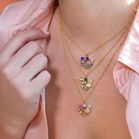 Kalung Liontin Tembaga Bergaya Dongeng Eropa Amerika, Rantai Bambu Desain Bunga, Hadiah untuk Wanita, Anak-anak, Unisex, Penggunaan Sehari-hari