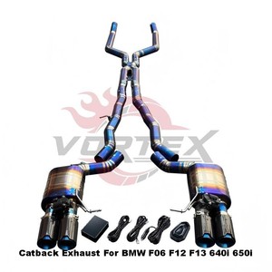Sistema de Escape Vortex Full Burnt Blue Titanium para BMW F06 F12 F13 640i 650i Valvetronic Catback, Sonido Agresivo, Instalación Bolt-On - Product Image 2