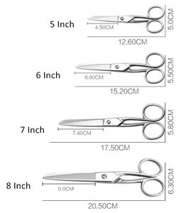 <span class=keywords><strong>Ciseaux</strong></span> <span class=keywords><strong>de</strong></span> tailleur <span class=keywords><strong>de</strong></span> 5, 6, 7, 8 pouces, <span class=keywords><strong>ciseaux</strong></span> <span class=keywords><strong>de</strong></span> couture argentés, <span class=keywords><strong>ciseaux</strong></span> droits en acier inoxydable pour couturière, outil <span class=keywords><strong>de</strong></span> coupe pour cuir, art textile et tissus - Product Image 6