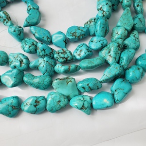 Perles en <span class=keywords><strong>pierre</strong></span> naturelle irrégulière vibrante TB0080, <span class=keywords><strong>howlite</strong></span>, magnésite, turquoise, pépites, perles en vrac pour la fabrication de bijoux - Product Image 5