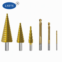 LXDTE Lot de 6 forets étagés HSS revêtus de titane 4-32mm pour alésage et rainurage de métaux, bois, plastique et aluminium