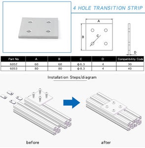 Porzellan lieferant 6053 40*40 Türloch abdeckplatte 40 Platte 4040 für Aluminium profil 30 40 für Roboter regal tisch linie - Product Image 5