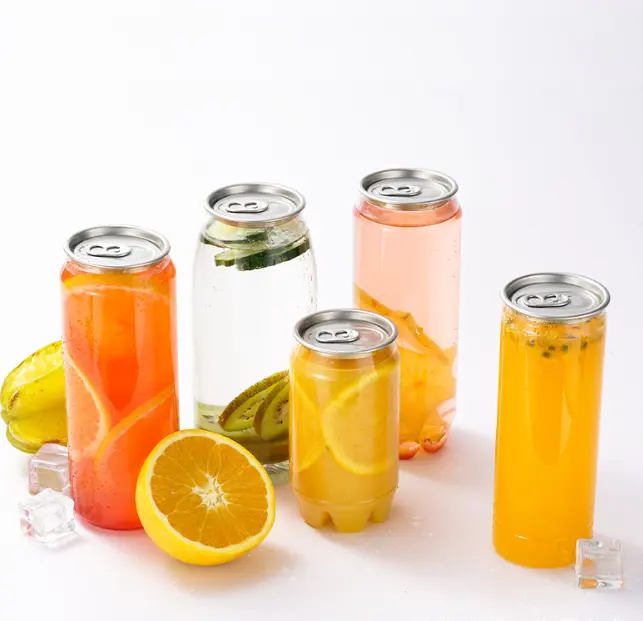 簡単なオープンリッドでジュースショップビジネスのためのユニークなプラスチック飲料ジャー400mlラウンドプルリング食品貯蔵ボトルをMAYSURE