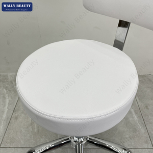 Tabouret de salon hydraulique professionnel avec dossier, réglable en hauteur, sur roulettes, pour technicien des ongles et coiffeur - Product Image 3