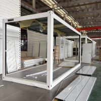 Maison conteneur pliable personnalisée avec séparation humide/sèche, certifiée CE, réduction de 50 % sur les frais de transport, maison modulaire préfabriquée pour projet de camp de travailleurs