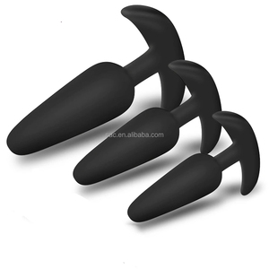 SacKnove silicona negra 3 uds productos para adultos principiante erótico Butt Anal Plug Set para juguetes sexuales mujeres hombres próstata - Product Image 5