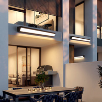 Lampe murale extérieure LED minimaliste moderne en acier inoxydable pour entrées de villas, cours, éclairage solaire, vente en gros directe d'usine