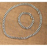 Bracelet et joncs pour homme en acier inoxydable, style Hip Hop Rapper, avec chaîne gourmette à maillons rétro de 9 mm et motif tressé, pour cadeau d'anniversaire