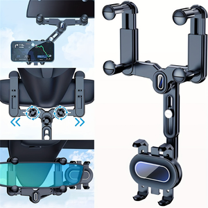 Support de téléphone portable pour voiture avec support rotatif à 360 degrés, hauteur réglable, fixation par clip, <span class=keywords><strong>compatible</strong></span> GPS, utilisation sur bureau et en voiture, insertion <span class=keywords><strong>fixe</strong></span> - Product Image 5