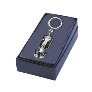 Porte-clés en cuir noir personnalisé Formule 1 en métal - Product Image 3