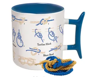 매듭 커피 머그잔 재미있는 선물 상자에 8 개의 다른 매듭을 묶는 법을 배우십시오.