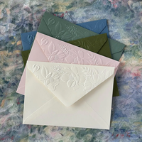 Enveloppes personnalisées 5x7 pouces, enveloppes d'invitation gaufrées, motif floral 3D, invitations pour mariage, fête, événement, envois postaux