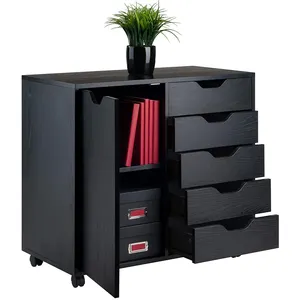 Modern Design Black Rolling Work Station Desk Filing Cabinets Office Furniture For Sale