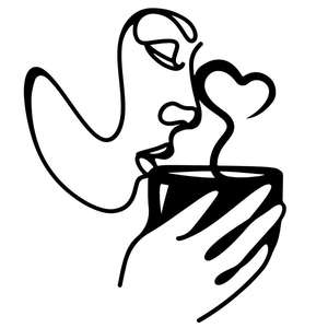 Décoration murale en métal style line art <span class=keywords><strong>pour</strong></span> café - Couleur personnalisable, design Art déco moderne <span class=keywords><strong>pour</strong></span> mariage, anniversaire, décoration intérieure - Product Image 5