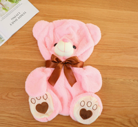Offre Spéciale : Peaux d'ours en peluche douces style nœud papillon, économiques, avec broderie 'Love', type semi-ours en peluche
