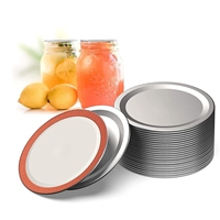 Prix usine étanche étanchéité fer blanc argent cuisine bouteilles en verre stockage solides couvercles de mise en conserve réutilisables couvercles de pot à large bouche