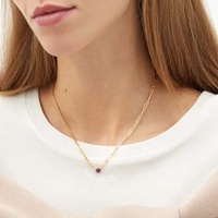 Collier chaîne asymétrique en argent sterling 925 LOZRUNVE, élégant, avec câble mixte et trombone, doré avec pendentif en forme de cœur