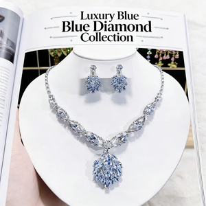 طقم قلادة من قطعتين بتصميم طاووس أبيض نقي للجنسين، هدية للخطوبة/الزفاف/الذكرى السنوية والحفلات - Product Image 2