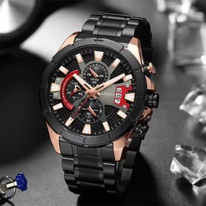 Reloj Deportivo de Negocios para Hombre CURREN 8401, Reloj de Cuarzo de Lujo con Correa de Acero Inoxidable, Resistente al Agua 3ATM, Aleación Ronda, Envío Directo - Product Image 3