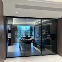 Porte coulissante en aluminium hermétique, porte coulissante en verre isolant à haute efficacité énergétique pour la construction de maisons résidentielles en climat froid