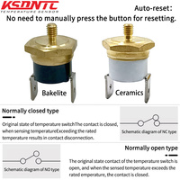 Thermostat bimétallique hexagonal en cuivre KSD301 M4 16A/15A 95°C 165°C pour machine à café