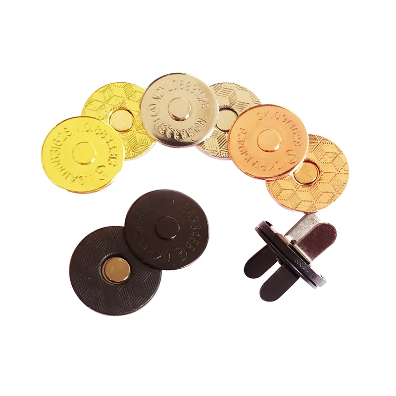 Wholesale Purse Leather Sewing Hardware Slim Metal Buckle Magnet Button Clasp Magnetic Snap Closure For Clothing Bags